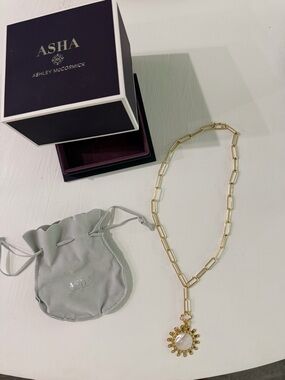 ASHA Gold Sunburst Pendant Necklace